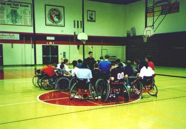 Basketball huddle